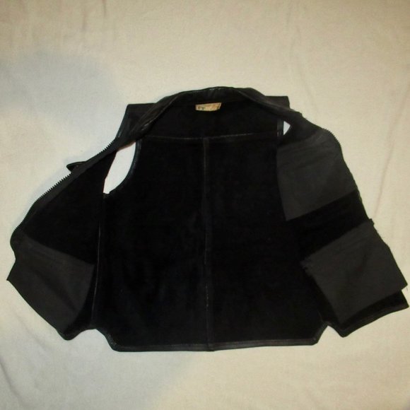 Men's NYC Tino Trevino Leather Den Black Leather Zip-Front Shirt Vest Size L - Picture 7 of 12